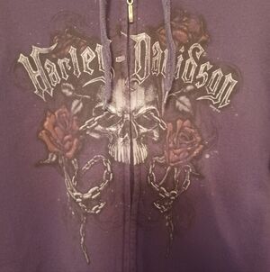 Harley-Davidson Womens Zip Up Hood8e in Deep Purple